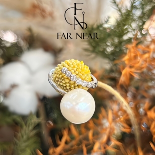 巴洛克开口戒指糖果珍珠FAR NEAR天然巴洛克s925银闪钻开口可调节