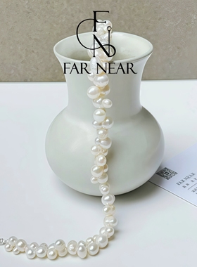 异形巴洛克珍珠项链FAR NEAR颈链时髦法式不规则小众锁骨链轻奢女