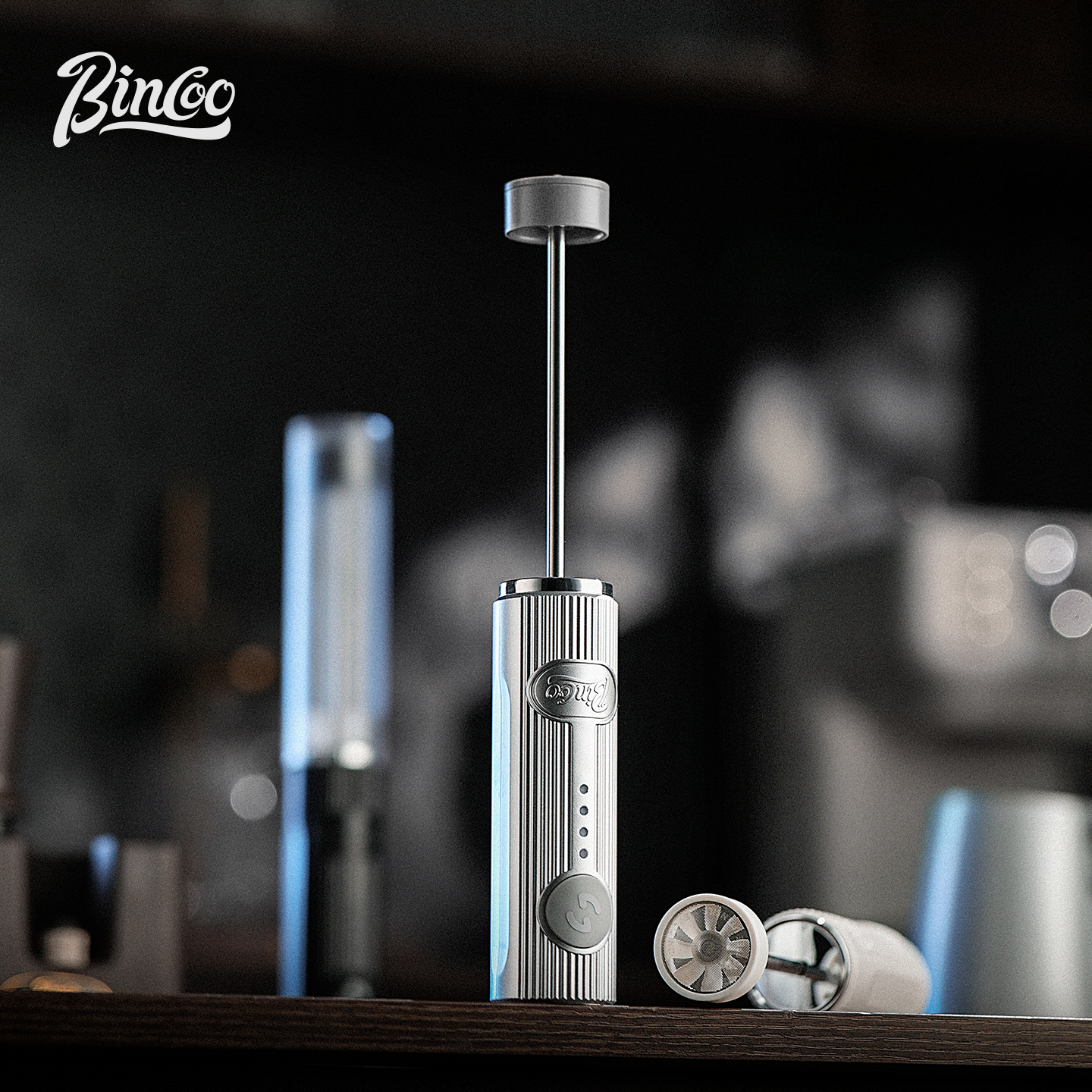 BinCoo电动打奶器家用便携式手持奶泡器咖啡小型打泡机搅拌拉花缸