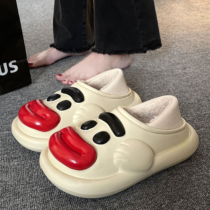 香肠嘴防水棉拖鞋女冬季室内家居防滑2024新款情侣棉拖鞋女士包跟