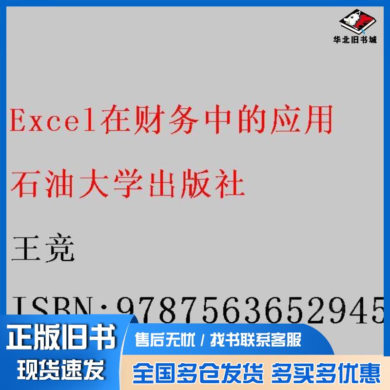 正版旧书Excel在财务中的应用王竞王磊彭艳丽主编中国石油大学出版社9787563652945