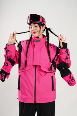 滑雪服男女可拆卸加厚抗皱单板马甲压胶款防风防水透气保暖滑雪衣