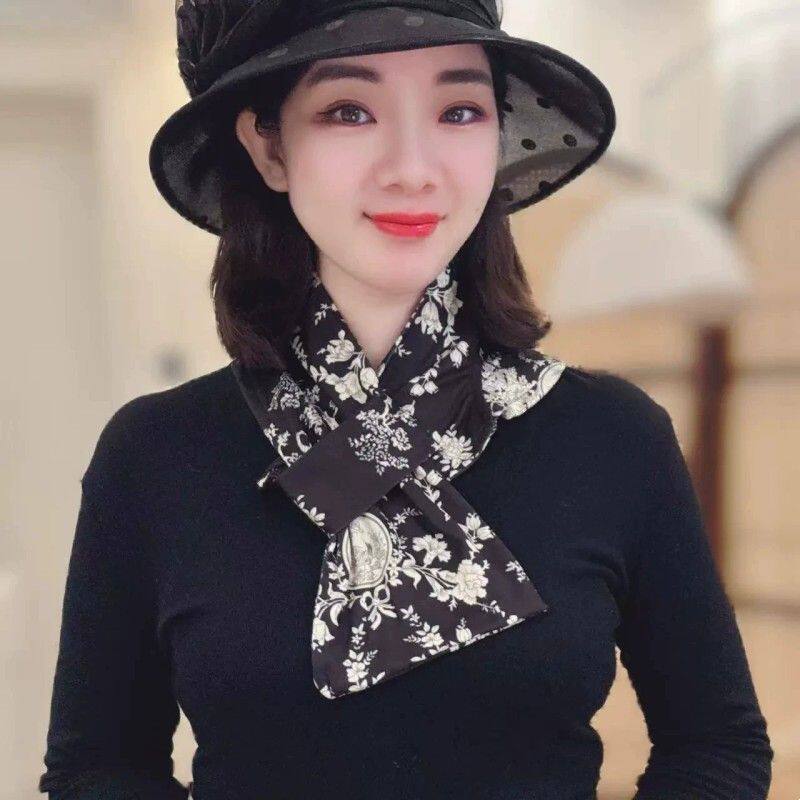 德绒交叉围脖女秋冬季保暖带兜可放暖宝宝脖套防风防寒护颈椎围巾