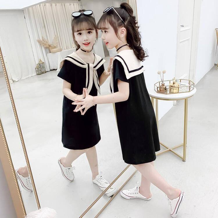 品牌学院风网红连衣裙新款夏女童