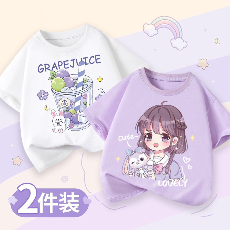 女童t恤夏季纯棉宽松版小女孩