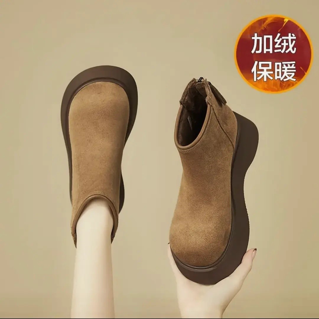厚底博肯短靴女款2025秋冬复古气