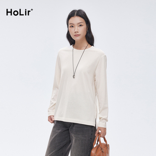 洪陵2025新款圆机羊绒桑蚕丝山羊绒长袖T