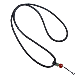 粗绳玉佩貔貅皮休绳南红顶珠鸿运当头手工编织吊坠挂绳套头项链绳