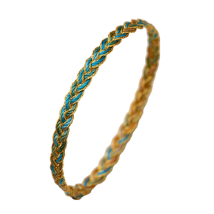 艺楷三股金线编织手绳纯手工编织可穿吊坠金饰叠戴手链送女友闺蜜