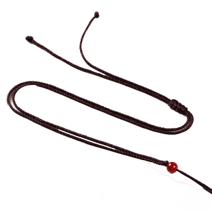 手工编织玉佩平安扣玉黑红色吊坠挂绳男女款可调节吊坠红绳子项链
