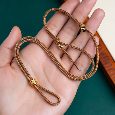 可穿珠黄金吊坠配件项链绳编织