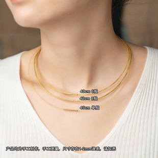 钛钢女金属万能颈圈黄金吊坠挂绳热卖项链绳金色锁骨链项圈不掉色