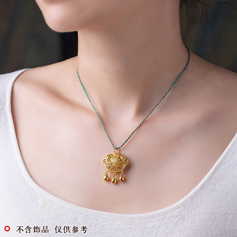 细项链绳配黄金吊坠挂绳女锁骨链