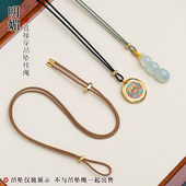 高端玉佛头挂坠黑绳黄金吊坠绳配绳长度可DIY男女直穿款 编绳项链
