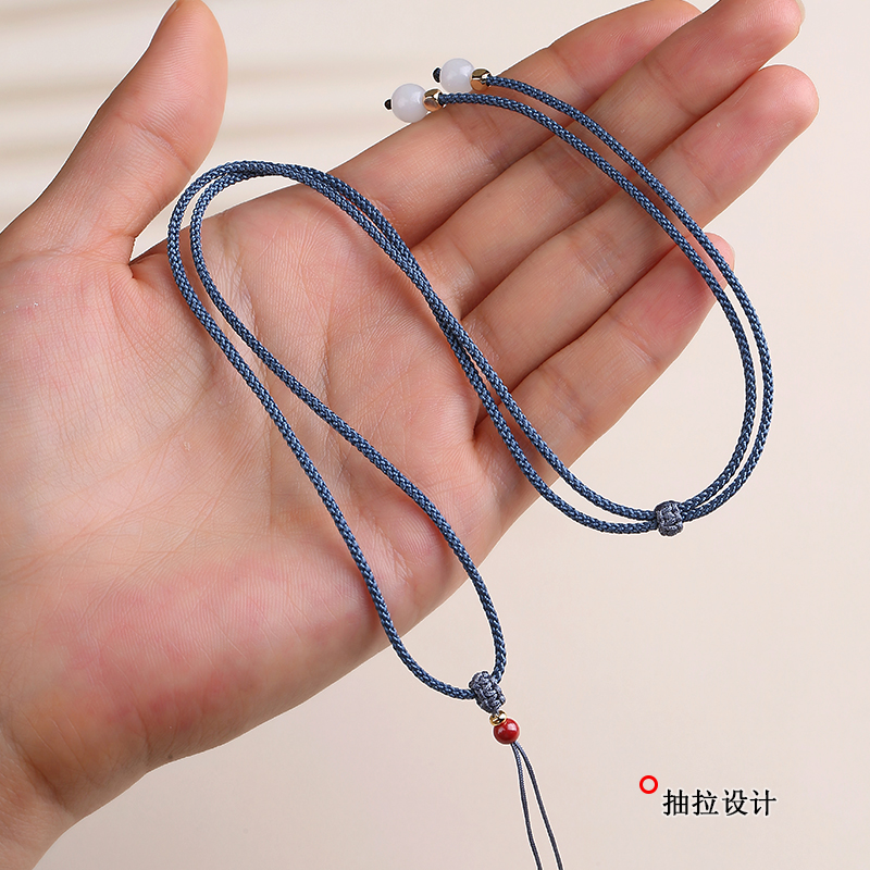 翡翠玉佛细绳子红绳项链绳可调节男女手工编织简约宝宝吊坠挂绳