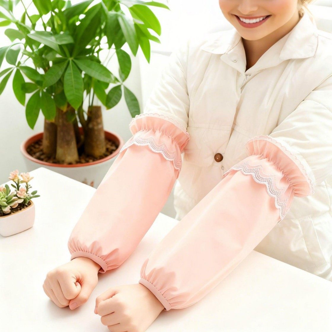 秋冬季长款袖套女士厨房防水防油套袖羽绒服防脏耐磨办公护手袖,家庭/个人清洁工具,围裙套装,淘宝优惠券,粉丝福利购,淘宝优惠卷