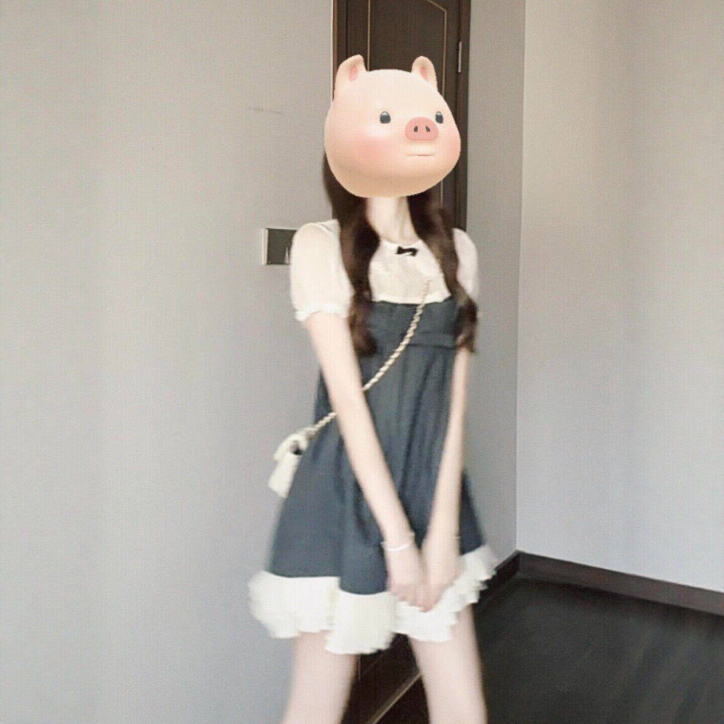 专柜韩系温柔风巨好看的短袖上衣吊带连衣裙两件套绝美漂亮小裙子