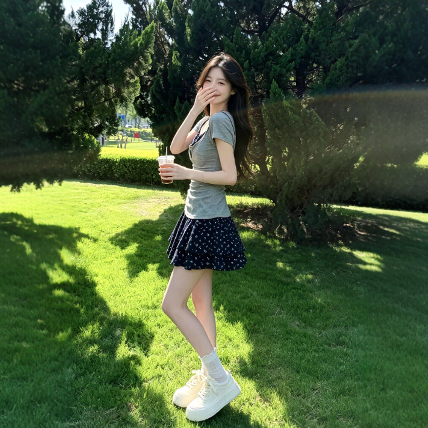 专柜温柔风独特超好看上衣碎花连衣裙两件套装减龄一整套穿搭2026