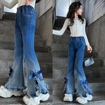 女大童微喇牛仔裤初中生夏季2025新款儿童裤子薄款女童夏装喇叭裤