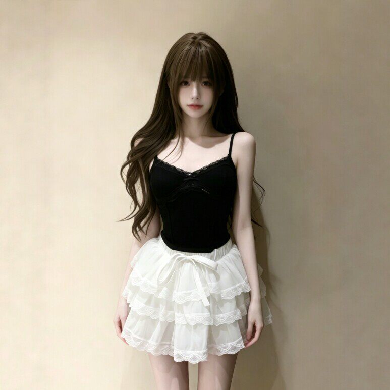 专柜小众独特超好看的V领收腰修身背心吊带女外穿时尚气质上衣26