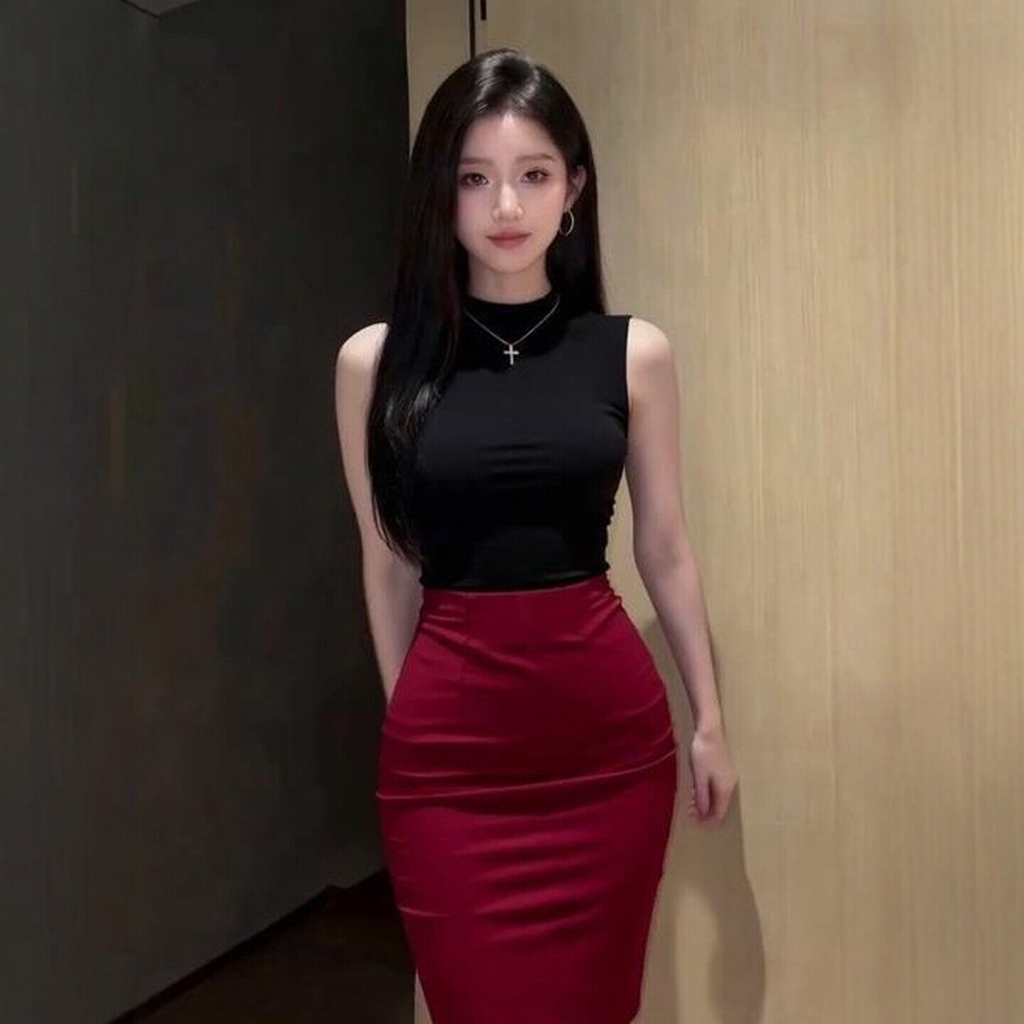 专柜辣妹性感穿搭套装独特超好看无袖上衣高腰包臀裙两件套2026年