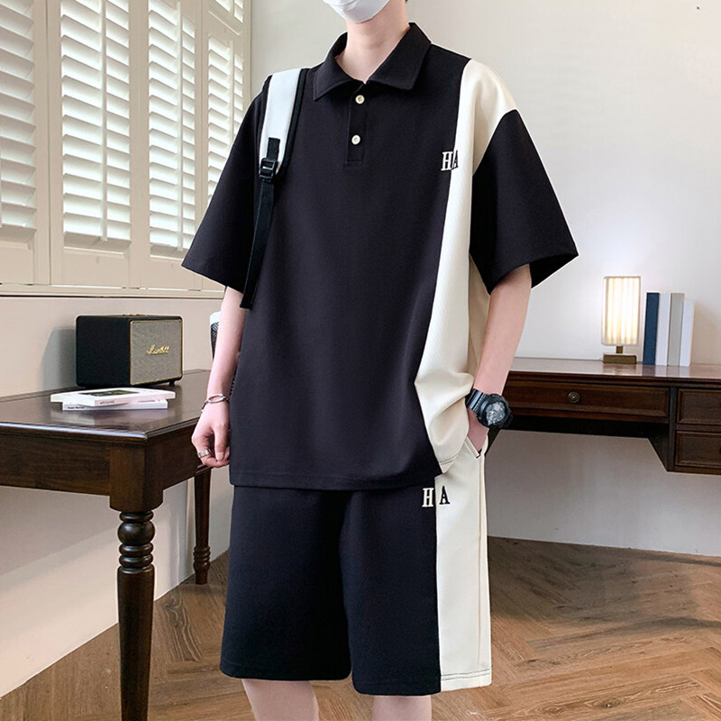 专柜男士套装2025夏季新款短袖短裤polo衫t恤男生高级感帅气休闲