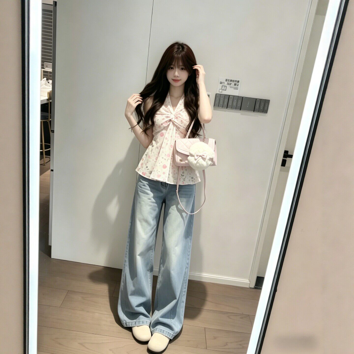 专柜法式温柔风超好看挂脖碎花背心吊带海边穿搭度假风小上衣2026
