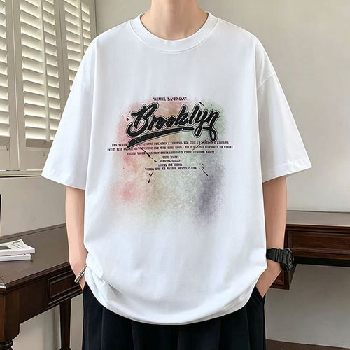 专柜美式风印花短袖男夏季新款宽松休闲圆领半袖t恤恤青少年潮流