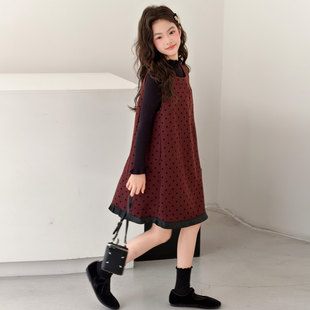 女童冬季裙子高级洋气大童巨好看冬装连衣裙儿童新年裙子2025新款