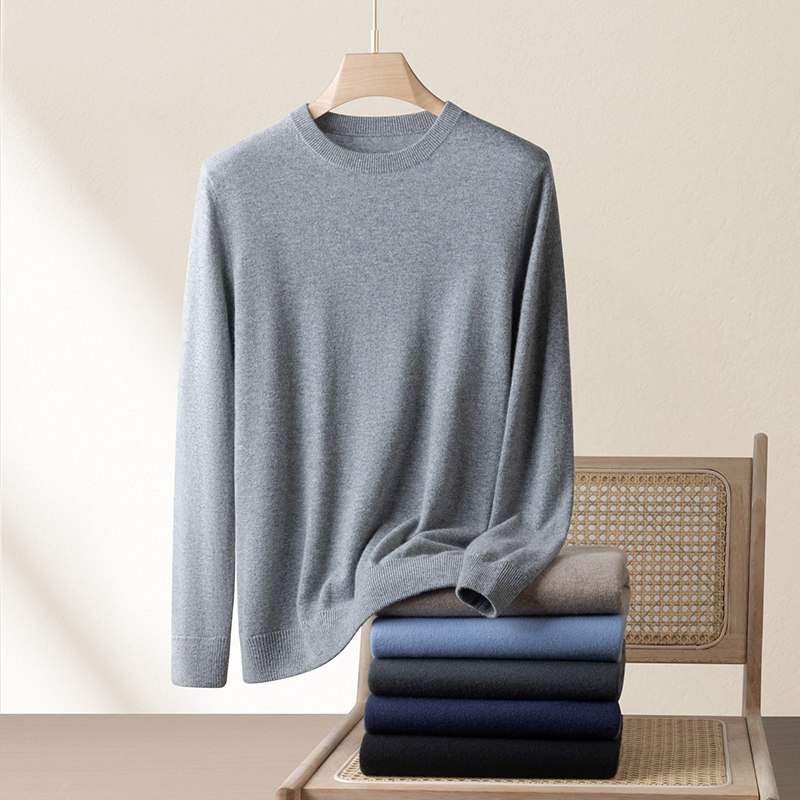 统悦男士100%纯山羊绒衫打底衫