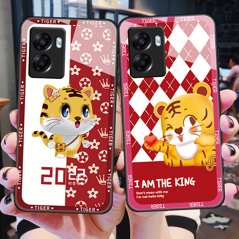 OPPOA57(5G)新款玻璃可爱老虎