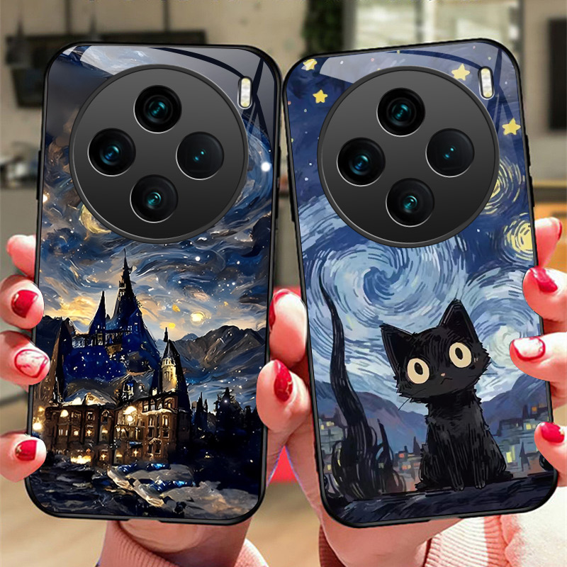 梵高玻璃vivo手机壳油画小众个性