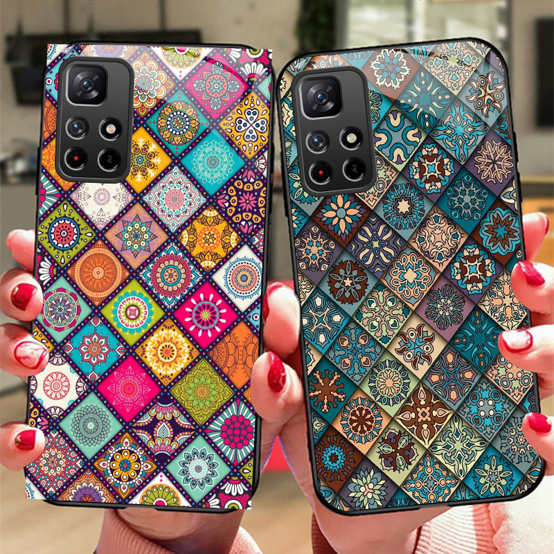 国潮格纹红米note11 5G手机壳NoteT11Pro玻璃保护套tpro+全包防摔Redmi硅胶软边硬壳11e男女epro小米nt11pro+