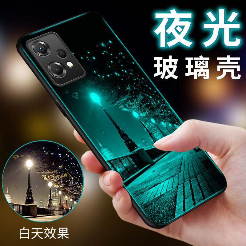 OPPOK10X手机壳夜光玻璃5G保护套