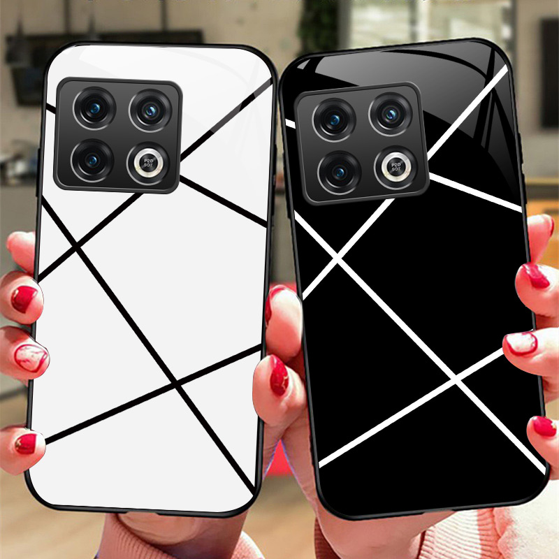 格调玻璃软边硬壳一加手机套简约