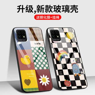 华为麦芒10SE手机壳麦芒10玻璃5G全包防摔TYH612M中国电信TYH611M硅胶软边硬壳麦忙1Oes男女卖芒十黑白格卡通