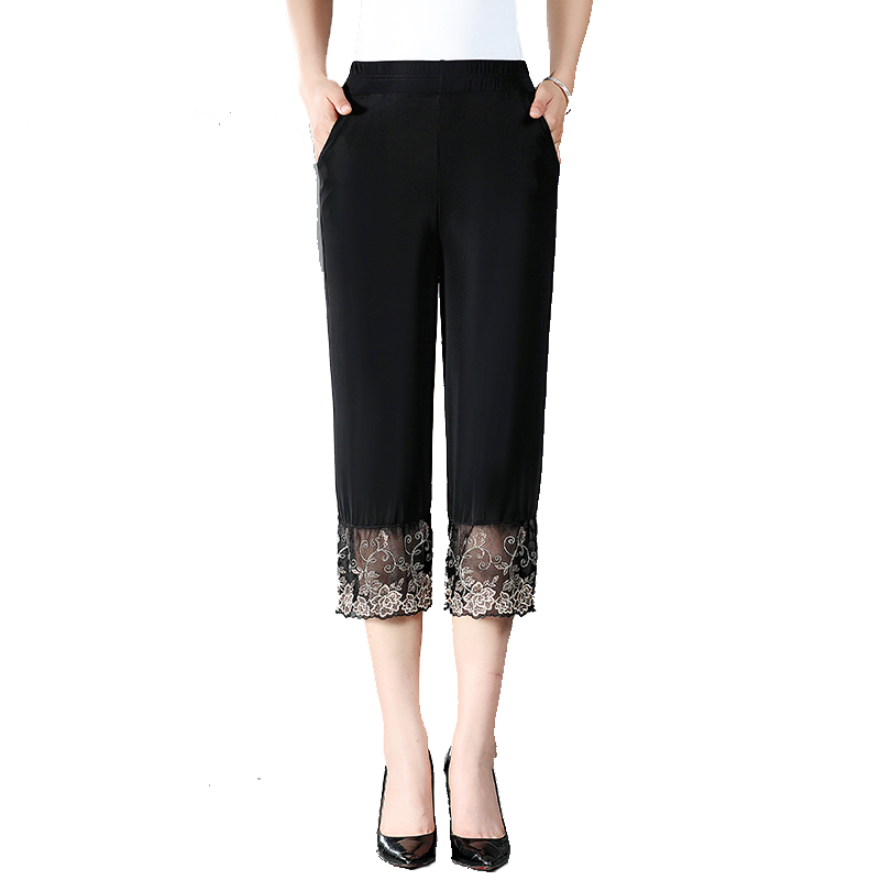 夏季新款妈妈阔腿直筒女裤