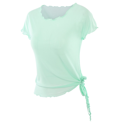 舞蹈网纱衣短袖练功服女