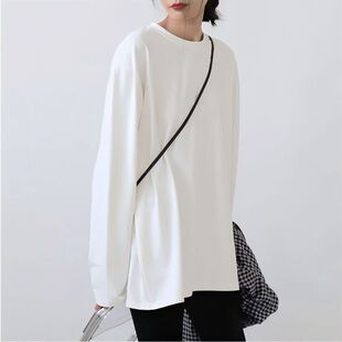 白色下装消失中长款t恤女遮屁股大码200斤高个子加长版内搭打底衫