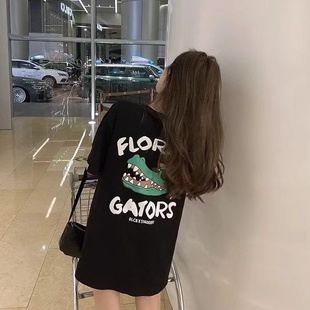 下装消失欧货大版中长款t恤女遮屁股大码200斤高个子加长版宽松夏