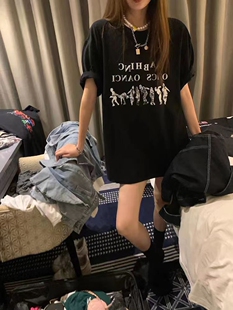 下装消失欧货大版中长款t恤女遮屁股大码200斤高个子加长版洋气夏