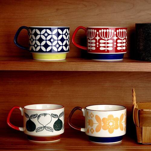 陶瓷印花咖啡杯可ins情侣马克杯