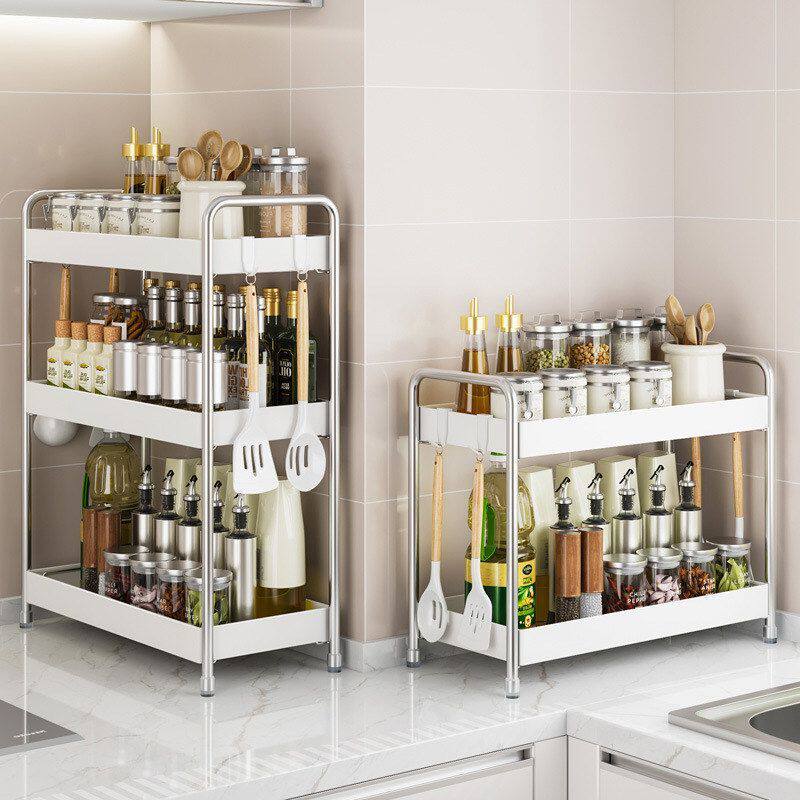 置物架油盐酱醋收纳不锈钢多功能架多功能调味品小型厨房调料架窄