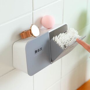 收纳盒抽取式口红带盖化妆棉便携壁挂式子卸妆化妆品放棉签收纳盒
