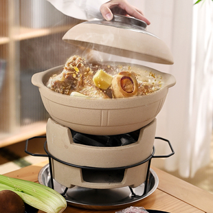 港式打边炉砂锅家用一体火锅炉网红围炉煮茶室内老式炭火烧烤泥炉