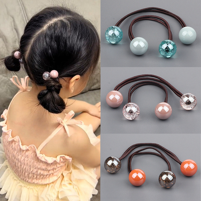 新款圆珠球球双头皮筋儿童发饰