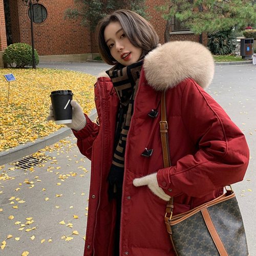 胡楚靓网红爆款羽绒服女装 中长款ins冬季新款过膝小个子棉服外套