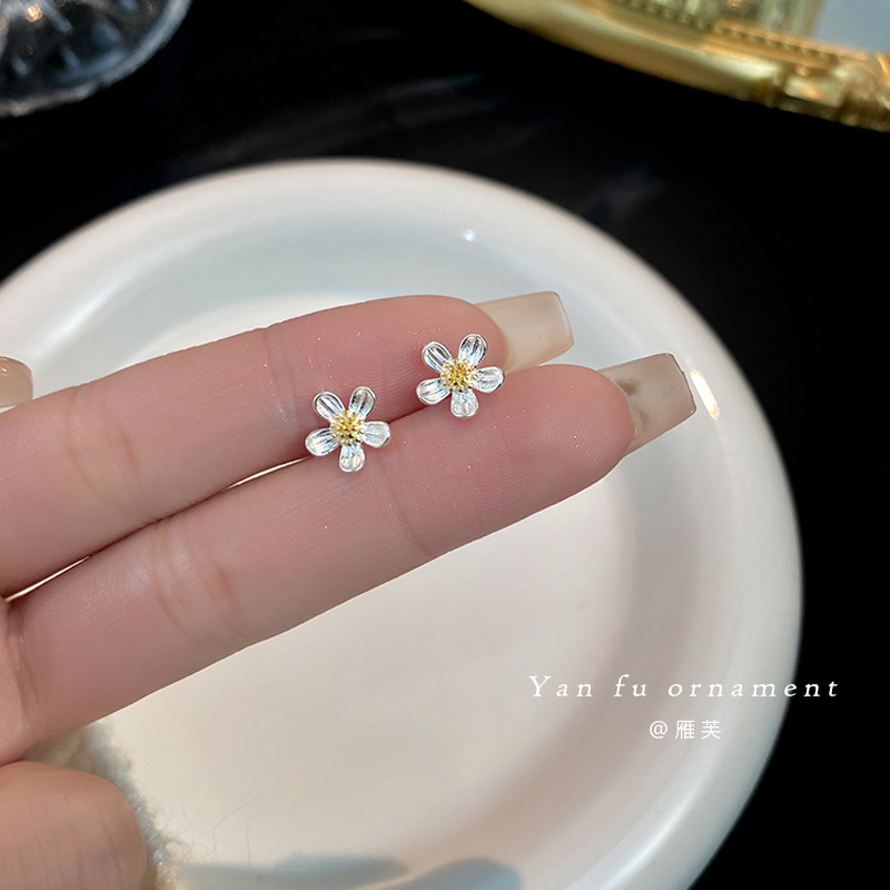 樱花耳钉女925纯银夏季