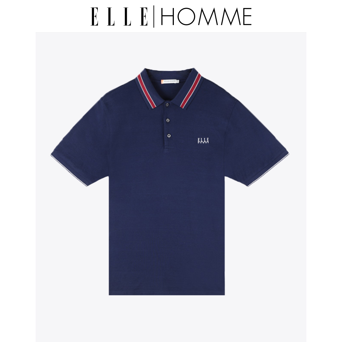 ELLE HOMME夏季新品男士POLO衫休闲刺绣标撞色翻领短袖92052