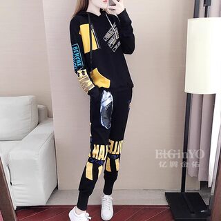 洋气龄套装女2023秋装新款时尚网红气质百搭运动休闲卫衣两件套